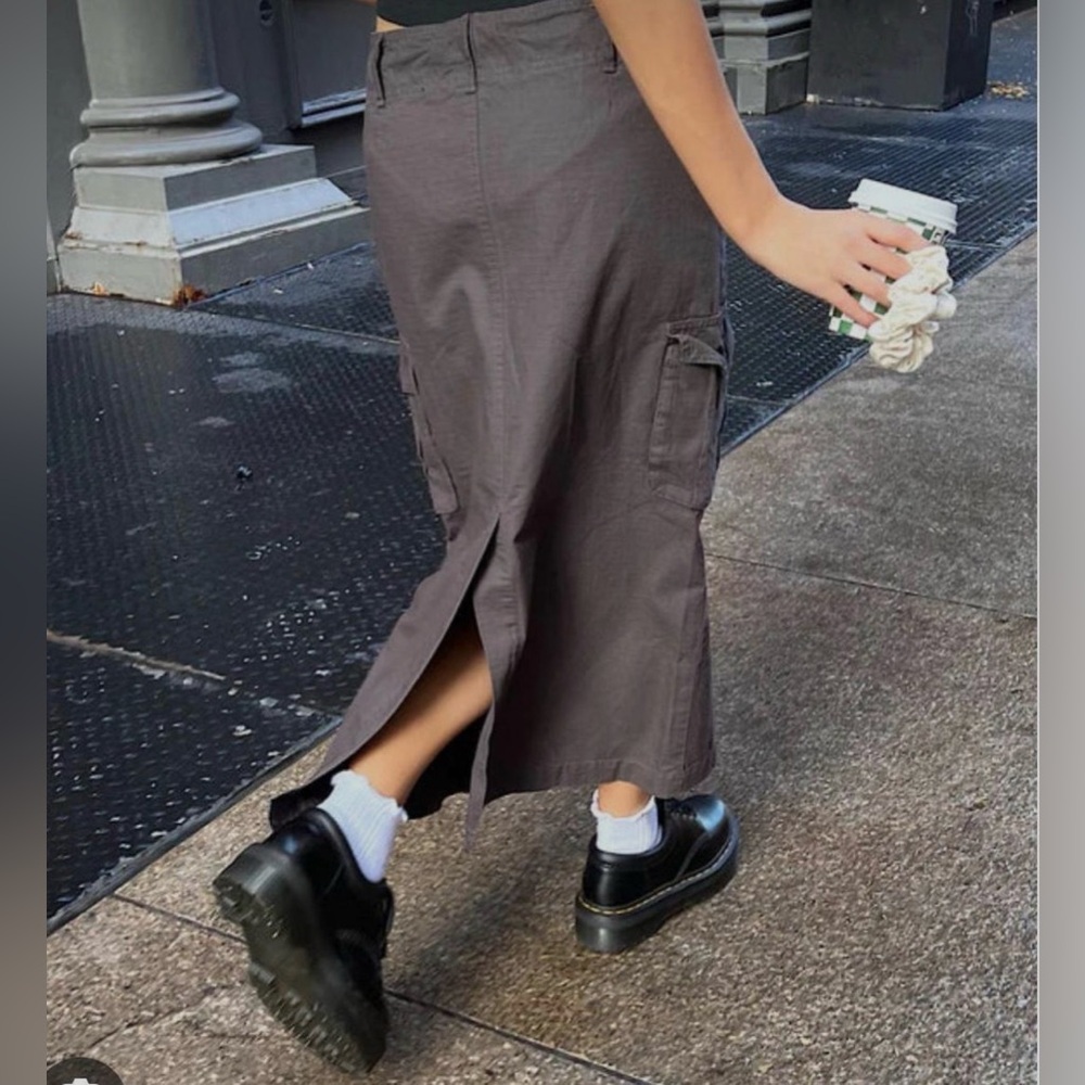 NWT Brandy Melville Long Cargo Skirt Faded black One Size Small